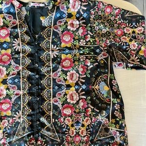 Johnny Was Ultra-luxe fabric button down.